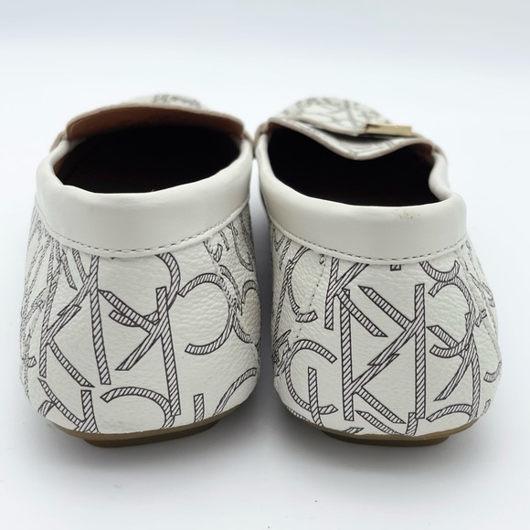 New Calvin Klein Women's Lisa Flat Loafers White Logo size 8US - Picture 7 of 9